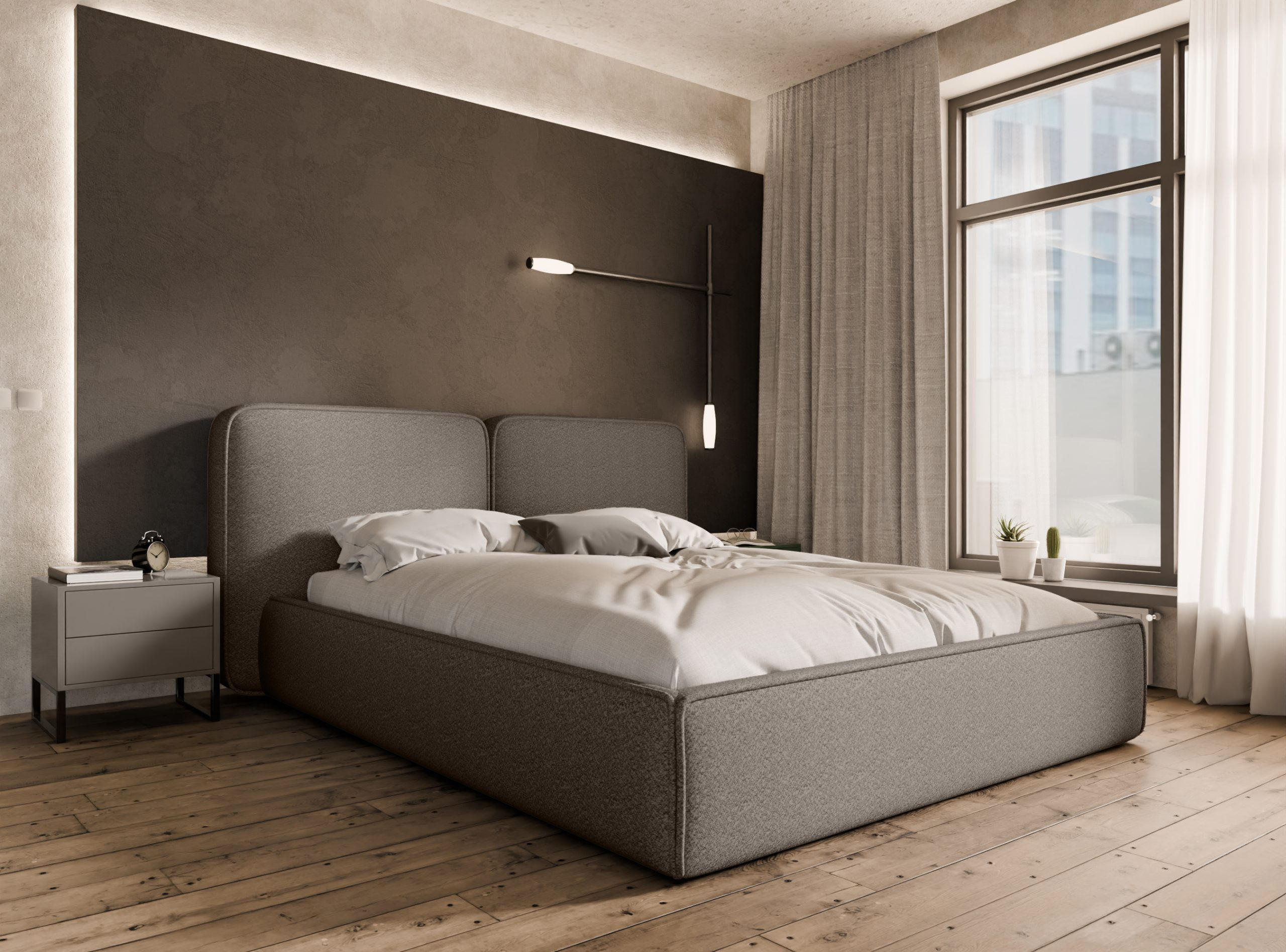 POLSTERBETT Lauga 200x200 cm, Braun - Braun, Textil (200/200cm) - Fedve