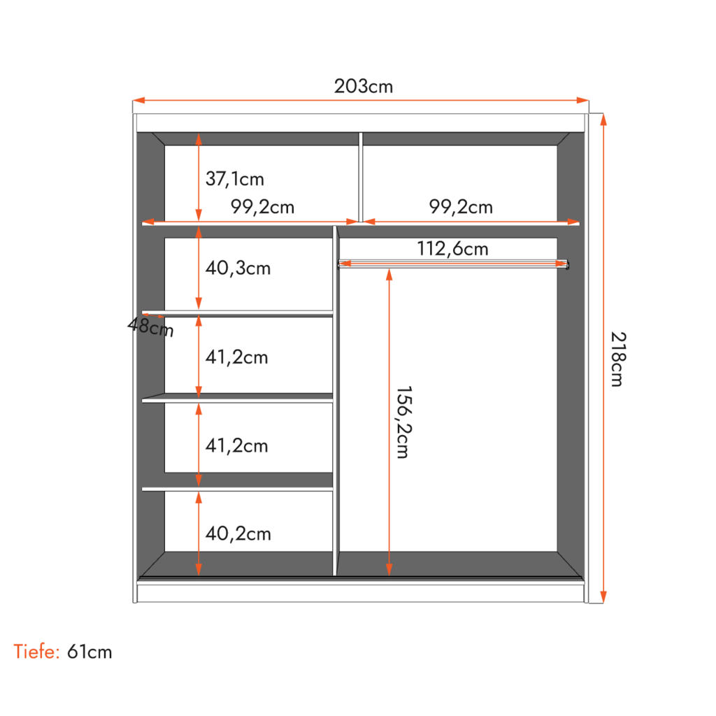 Thumbnail - Xxxl Schwebetürenschrank, Sonoma Eiche, Weiß Hochglanz, Holzwerkstoff, 6 Fächer, Rechteckig, 203x218x61 cm, Schlafzimmer...