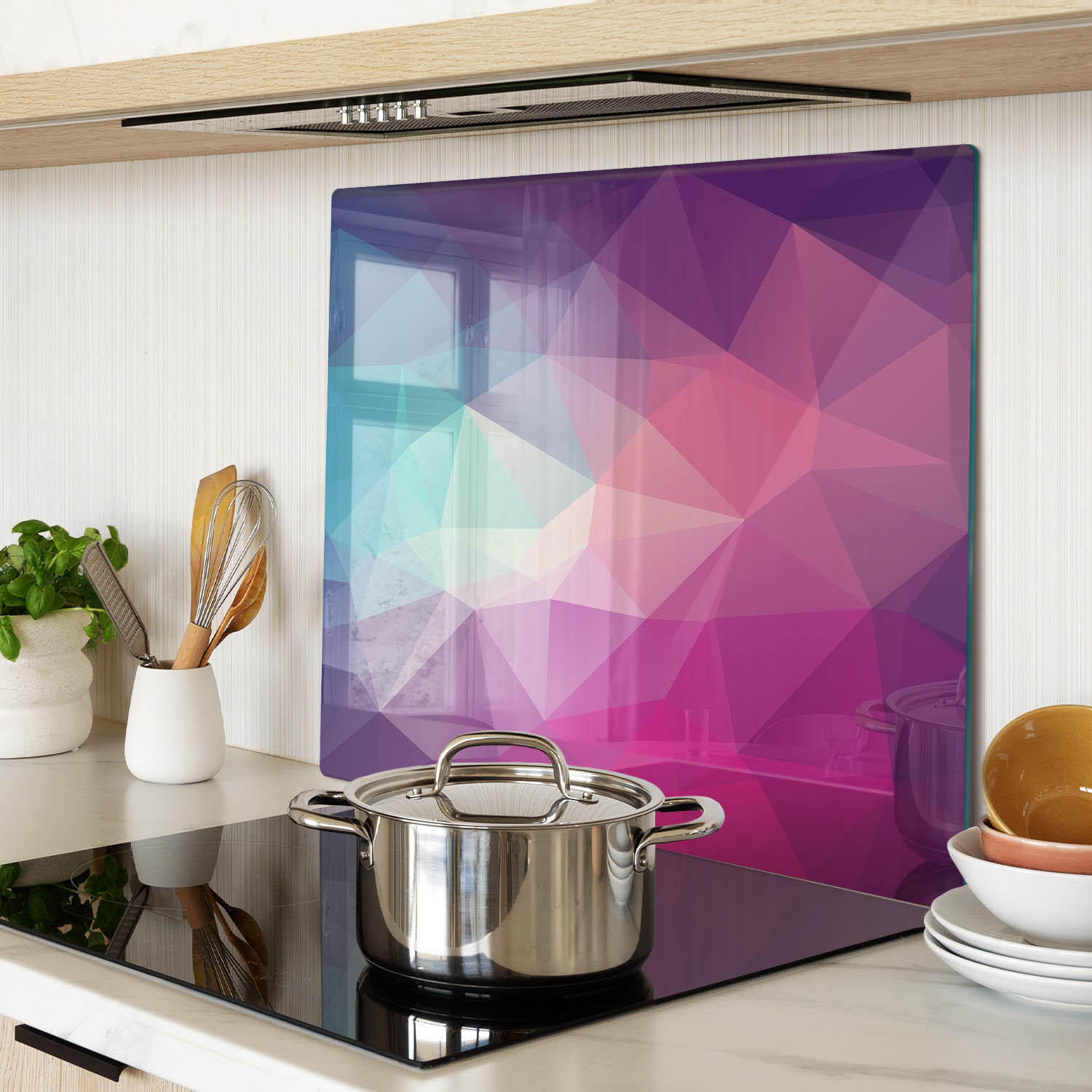 GLASPLATTE 60x52 cm Abstrakt - Multicolor, Glas (60/0.4/52cm) - TULUP