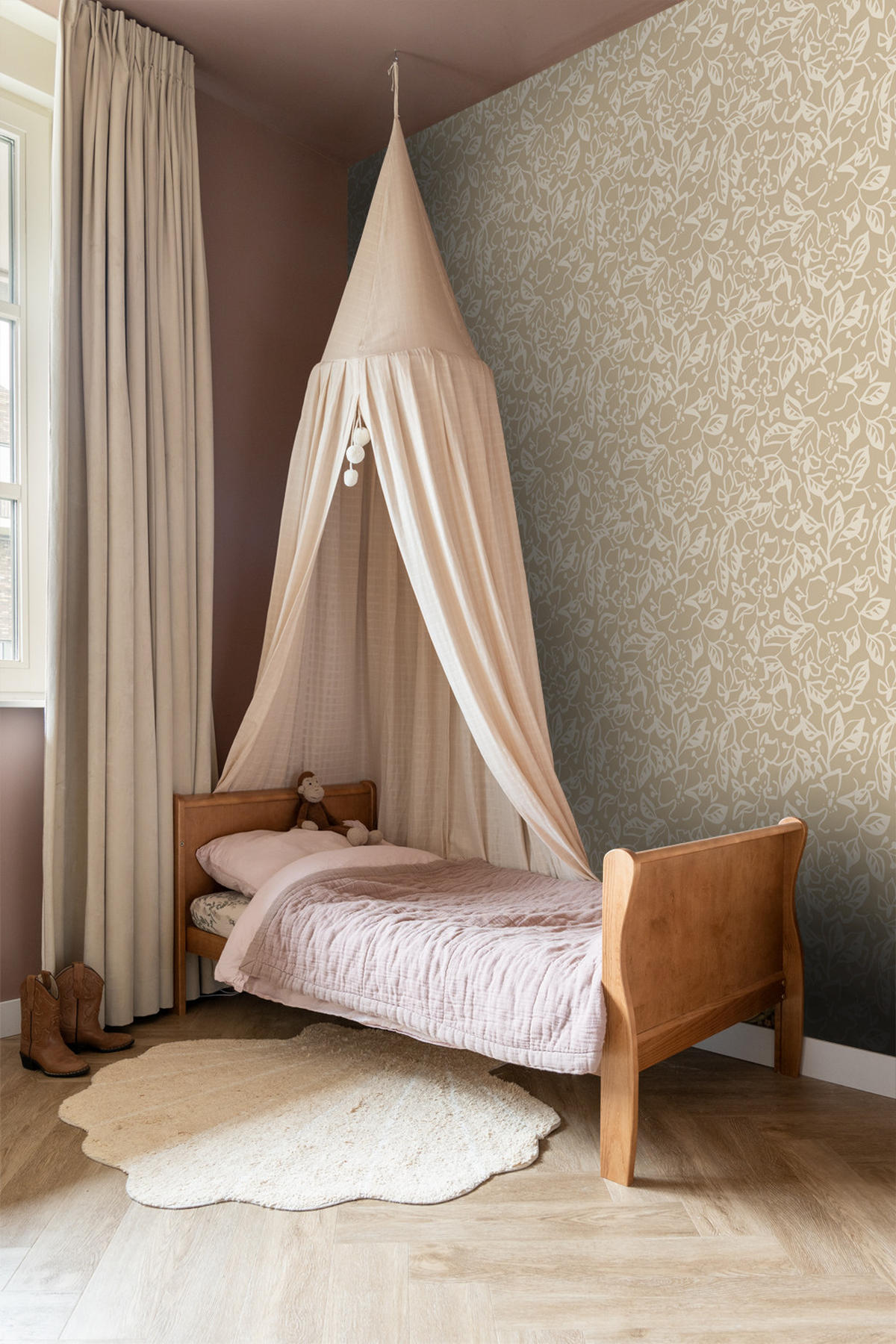 TAPETE Blätter und Blumen 50 x 900 cm - Beige, Papier (50/0.1cm) - ESTAhome