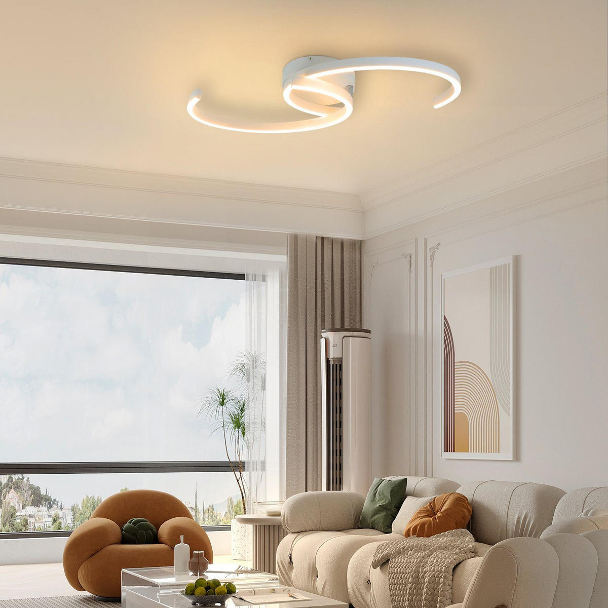 LED-DECKENLEUCHTE Oliver 60/16/9 cm - Weiß, Metall (60/16/9cm) - Nettlife