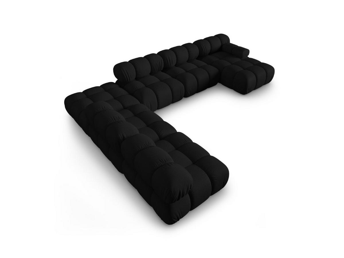 PANORAMASOFA modular links Bellis aus 3D-Stoff schwarz 7 Sitzplätze - Schwarz, Textil (282/70/376cm) - Micadoni