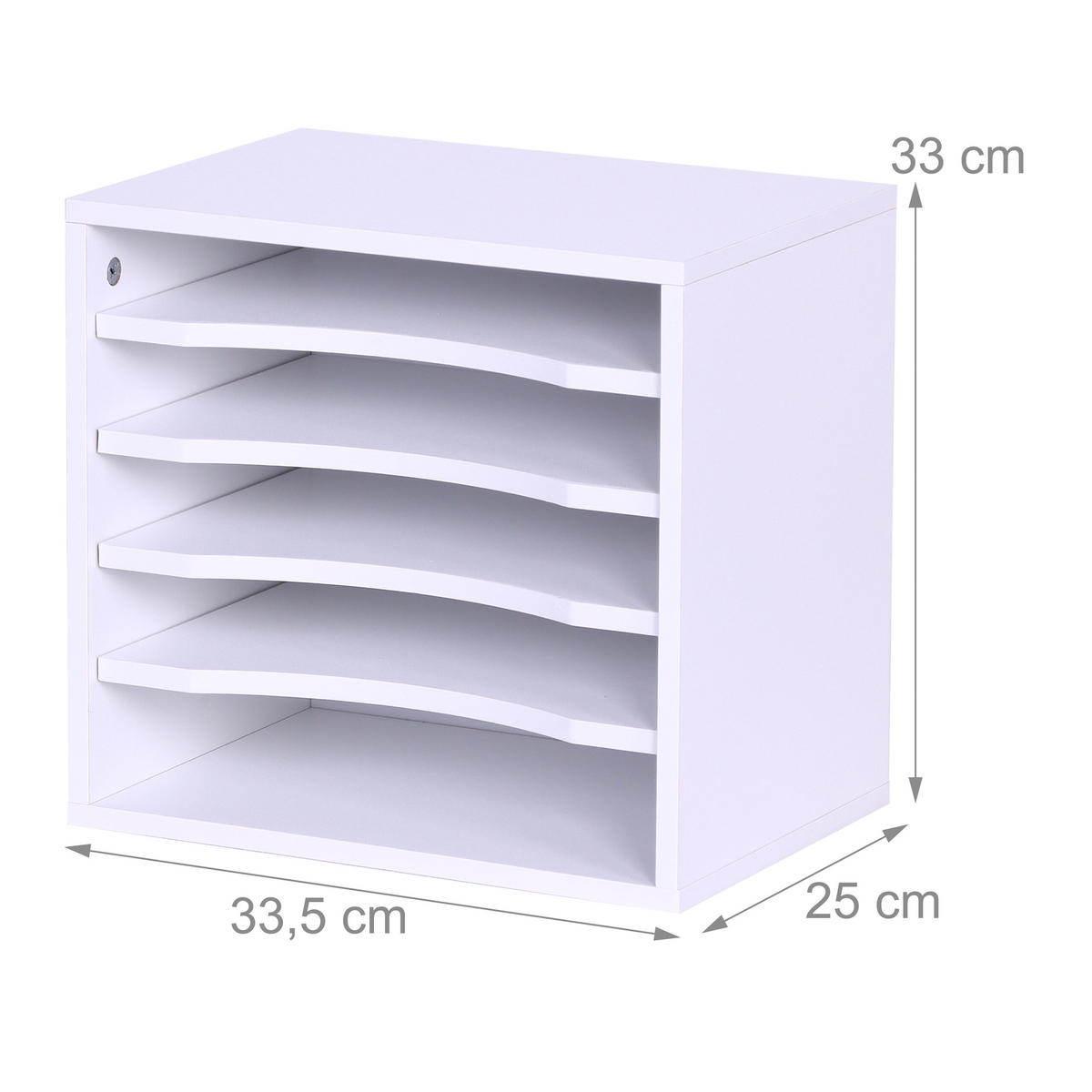 DOKUMENTENABLAGE - Weiß, Holzwerkstoff (25/35.5/33cm) - Relaxdays