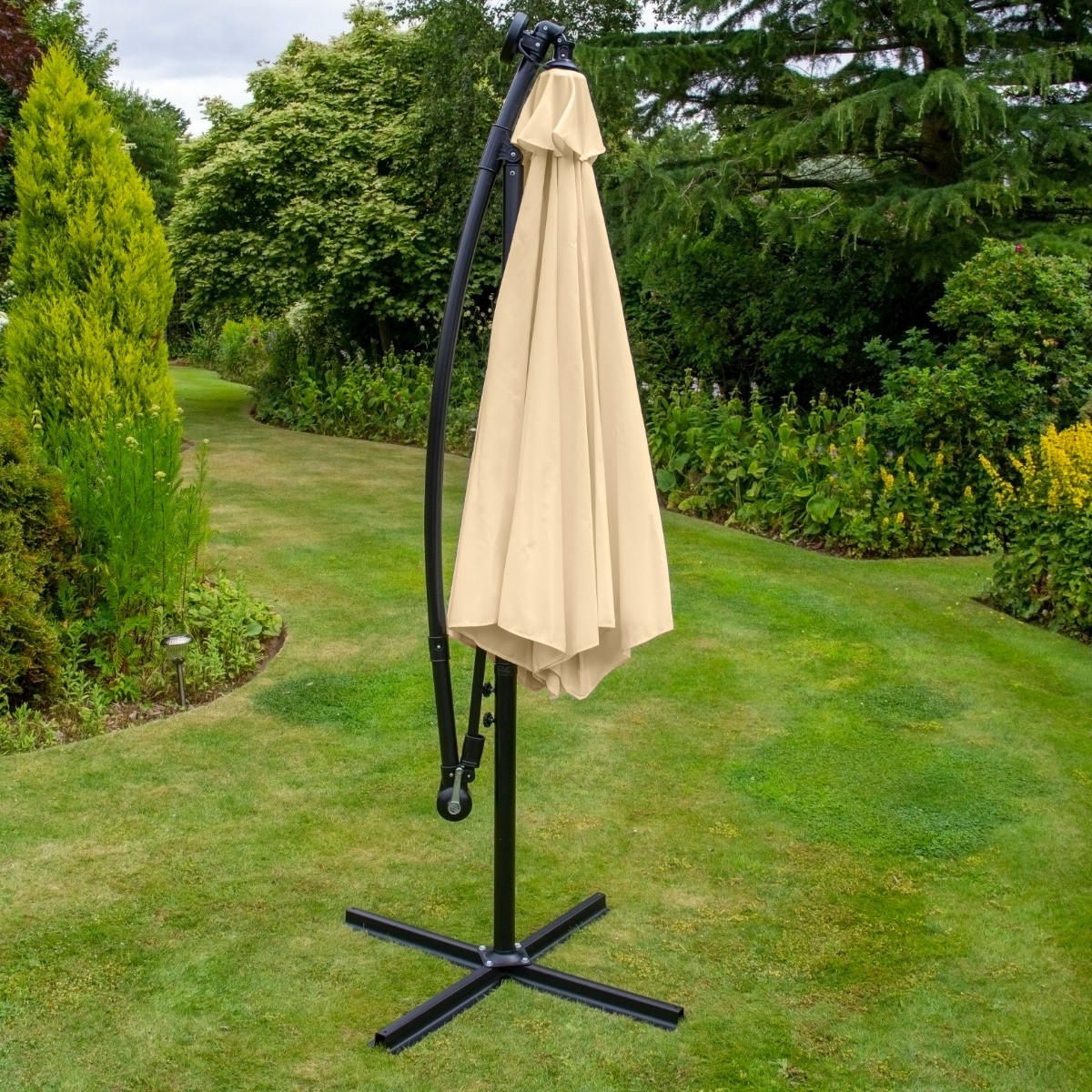 SONNENSCHIRM 300cm LED Ampelschirm – Beige - Beige, Textil (300/300cm) - Monstershop