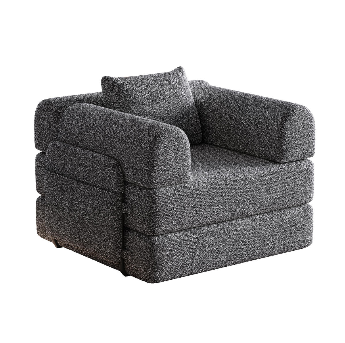 SCHLAFSOFA in Grau – 2-in-1, klappbar mit Armlehnen-Staufach - Grau, Textil (181.6/49.5/94cm) - BEAOK