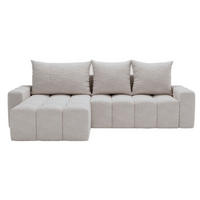 ECKSOFA Bresso Bouclé-Stoff Hellgrau - Hellgrau, Holz/Textil (255/168cm) - Graingold