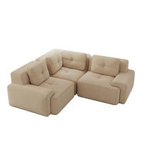 ECKSOFA 206/206/69 cm Beige aus Cordstoff mit modularem Design - Beige, Textil (206/206cm) - OKWISH