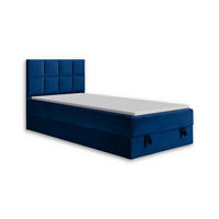 BOXBETT PETER 100/200 in Velours Blau - Blau, Holz/Holzwerkstoff (100/200cm) - Deine Möbel 24