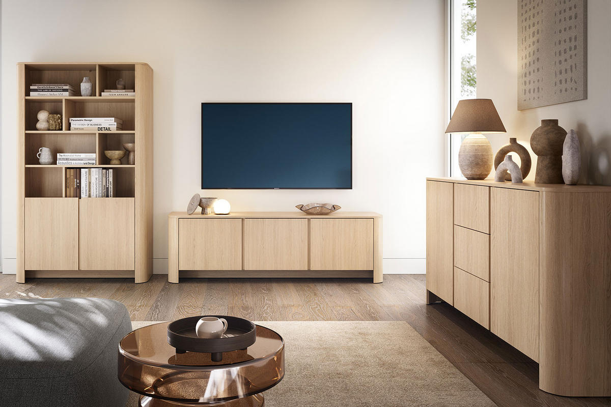 KOMMODE Bari Eiche Vicenza 103 / 39 / 132cm - Eichefarben, Holz/Holzwerkstoff (103/132/39cm) - Feldmann-Wohnen