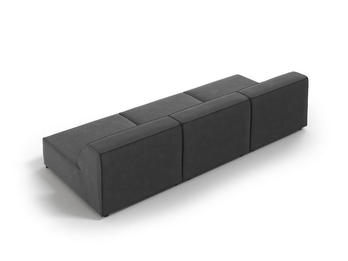 SOFA Jodie aus Samt grau 3 Sitzplätze - Grau, Textil (240/70/102cm) - Micadoni