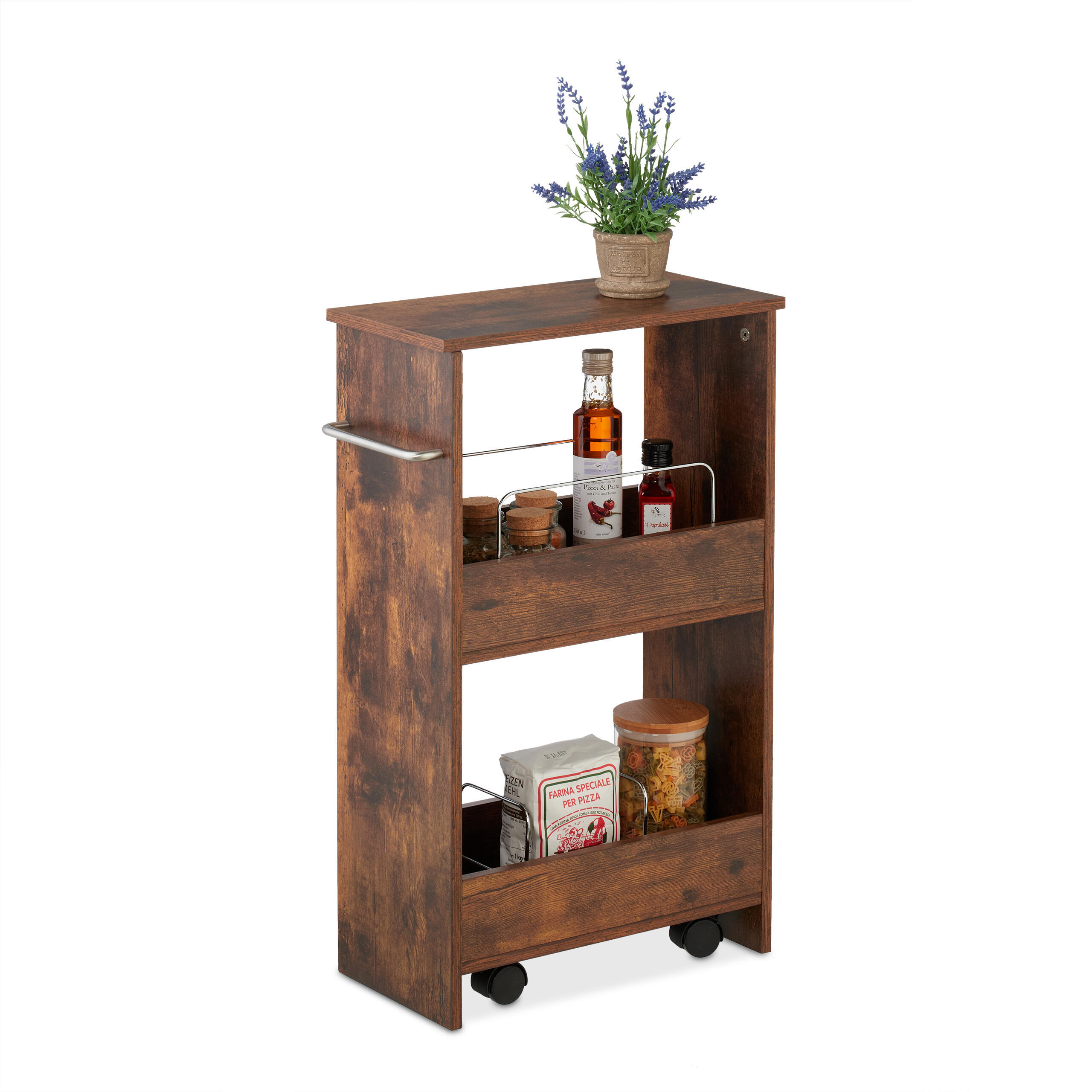 NISCHENWAGEN - Braun, Holzwerkstoff/Kunststoff (42/66.5/20cm) - Relaxdays