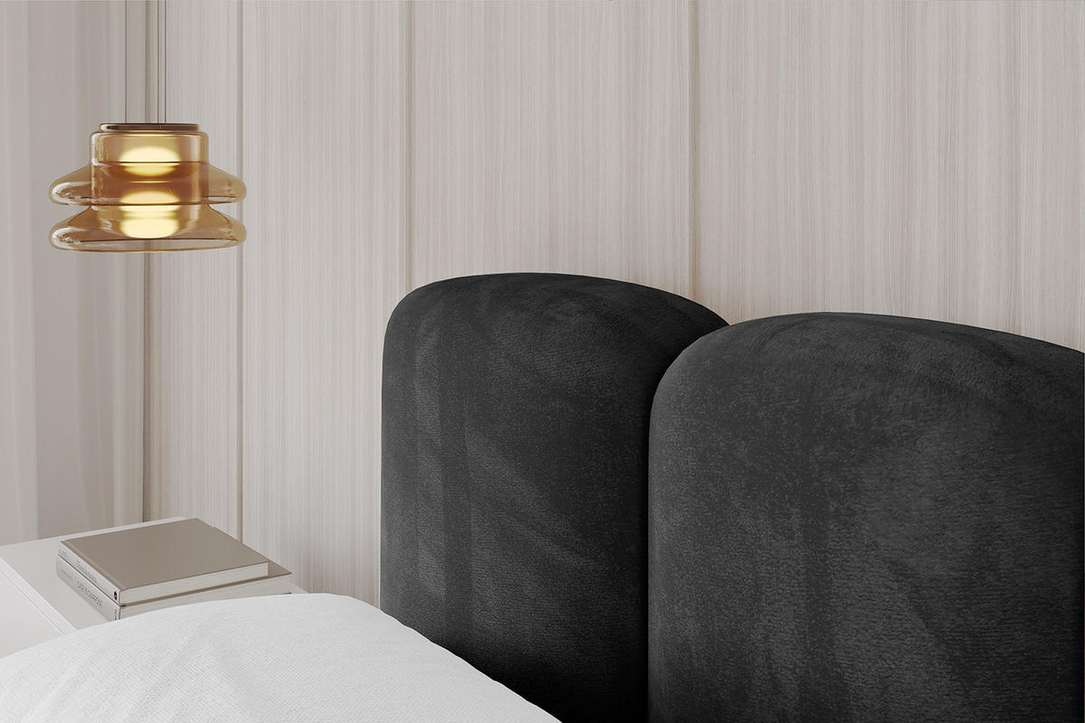 POLSTERBETT mit Bettkasten und Lattenrost, Bett mit Matratze H3/H4 - KALA-v1 120x200 Schwarz - Schwarz, Holzwerkstoff/Textil (120/200cm) - ALTDECOR