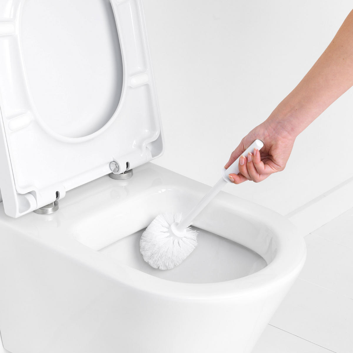TOILETTENBÜRSTE für WC Garnitur aus Metall, Weiß - Weiß, Metall (38.5/11.5/44cm) - Brabantia
