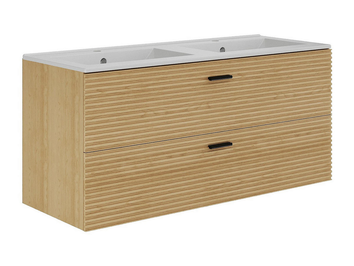 EINZELWASCHTISCH - 120 cm x 46 cm - Holz, Platte - Naturfarben Hell - SARONE - Naturfarben, Holz (120/55/46cm) - Vente-Unique