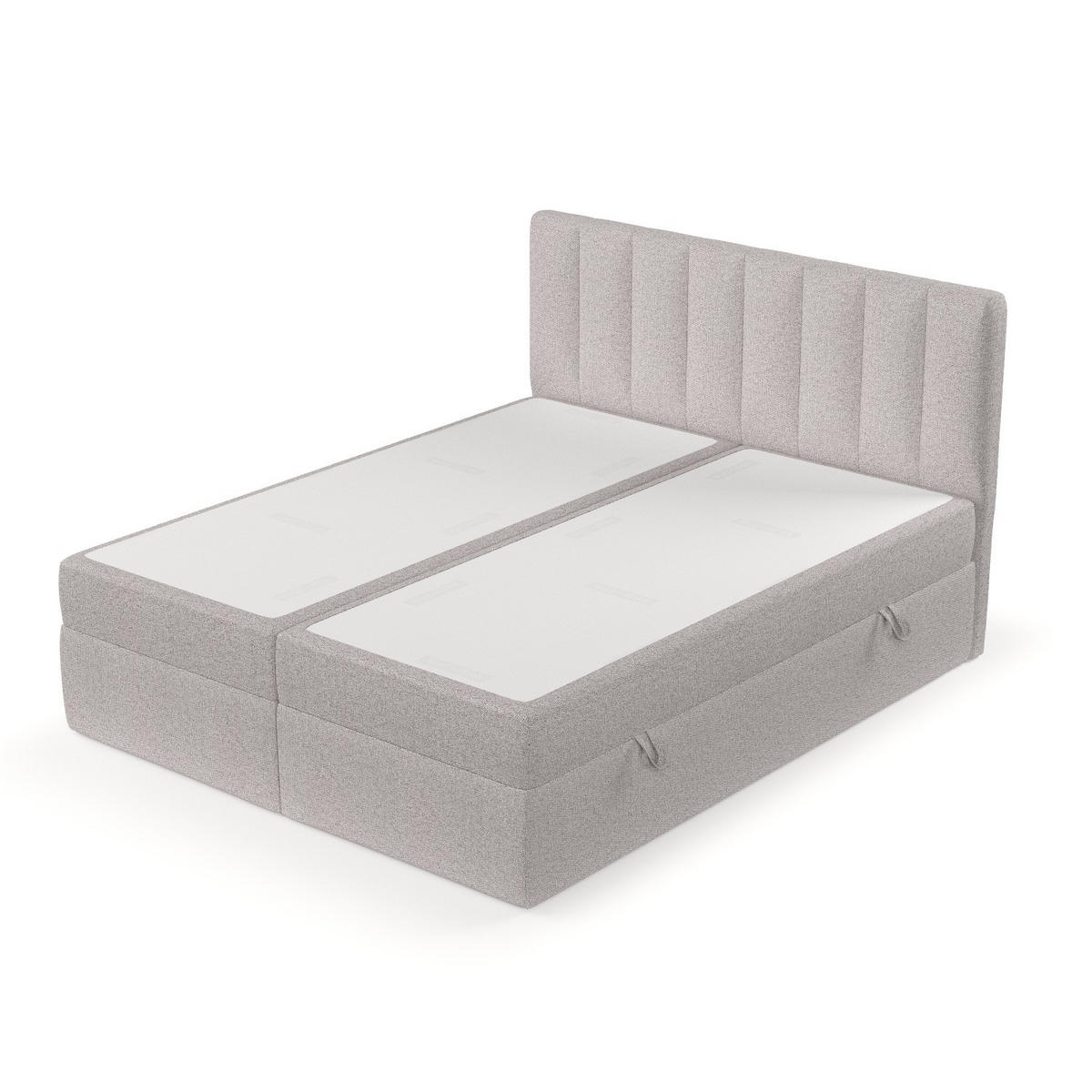 BOXBETT Bari 200/200 cm Beige im Riva Stoff - Beige, Holz/Holzwerkstoff (200/200cm) - AltaBeds