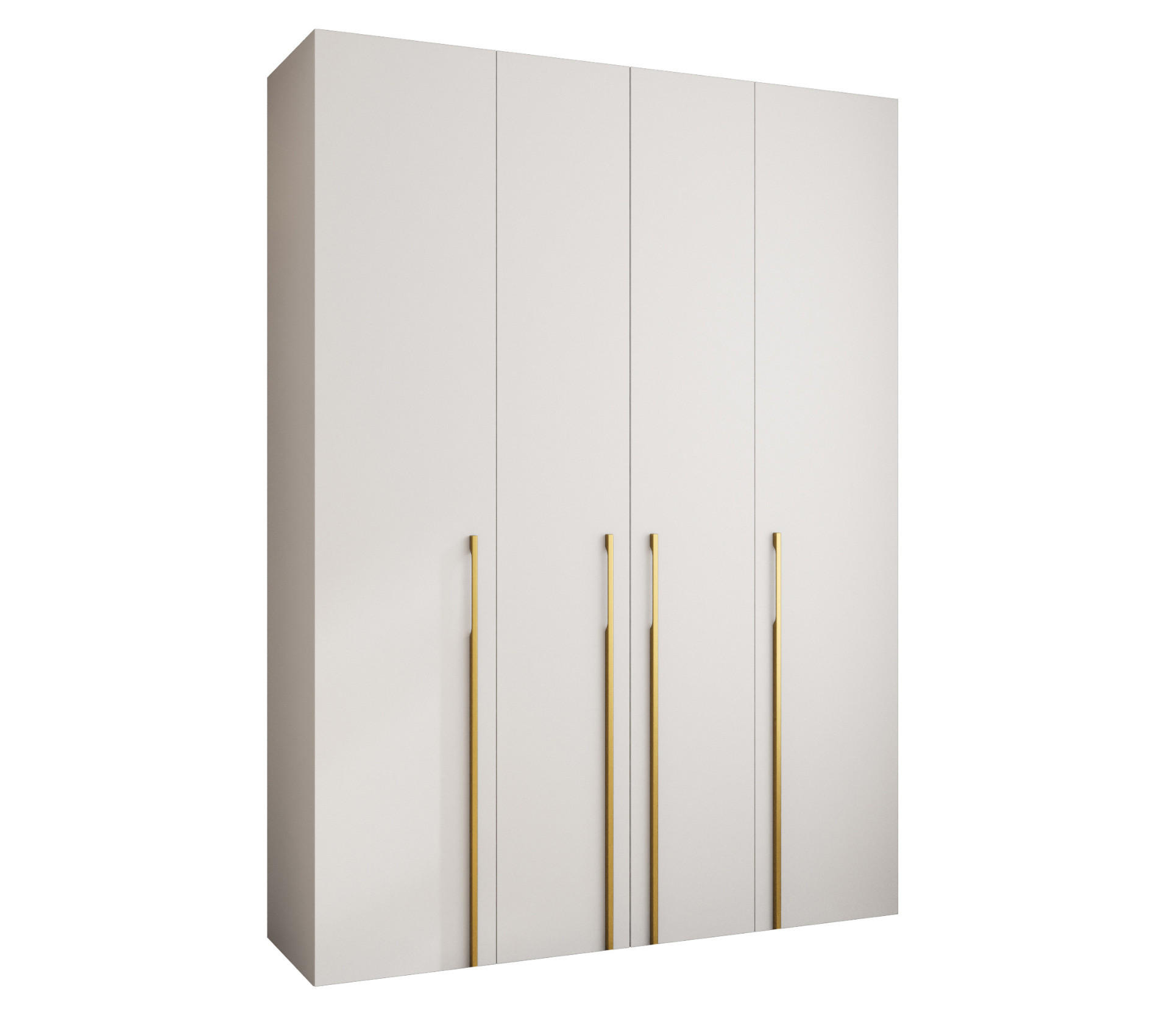 DREHTÜRENSCHRANK 245,5/180/40 4-türig - Goldfarben/Weiß, Holz/Metall (180/245.5/40cm) - Abiks Möbel