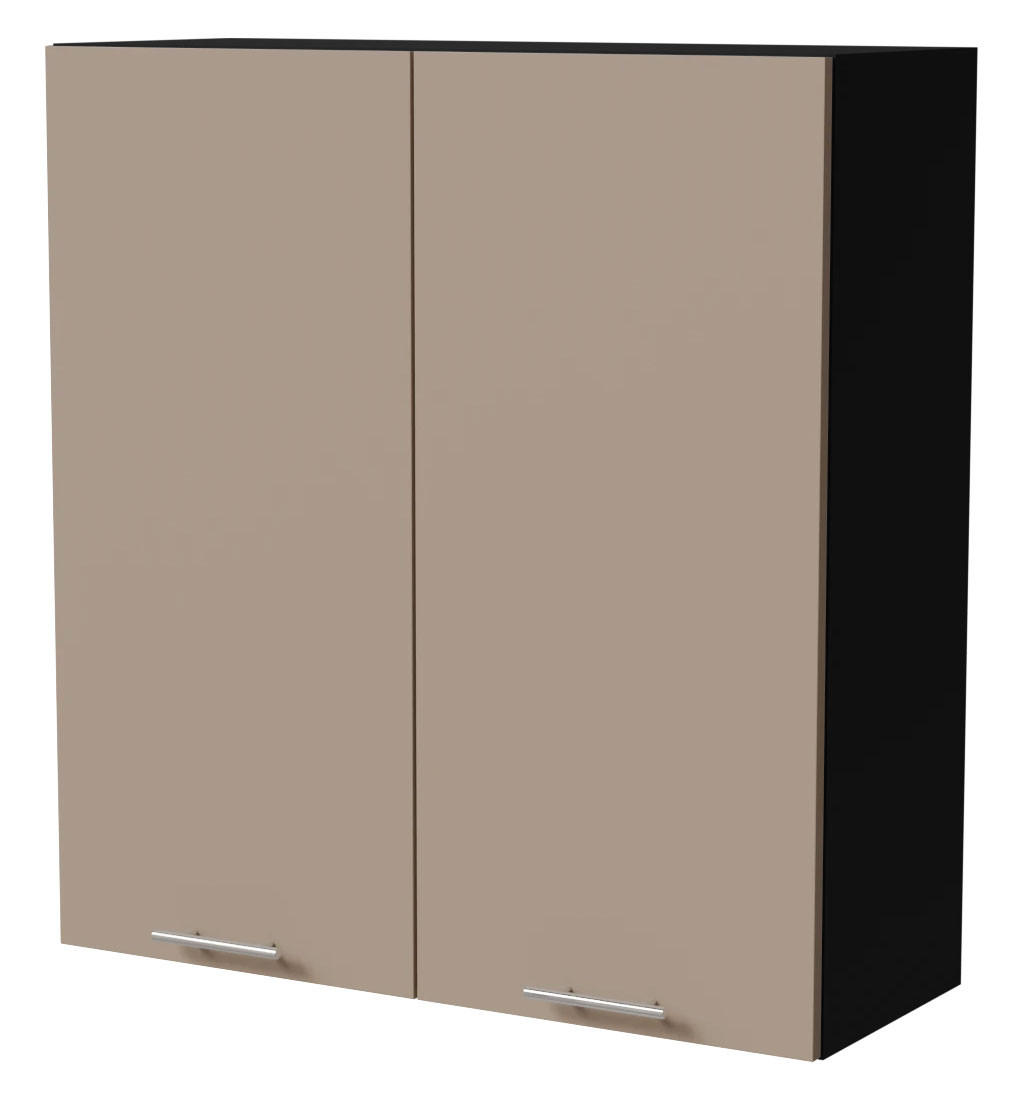 HÄNGESCHRANK Brerra W4/90 Schwarz / RAL 1019 graubeige Matt 90 / 32,5 / 96cm - Graubraun/Schwarz, Holz/Holzwerkstoff (90/96/32.5cm) - Feldmann-Wohnen