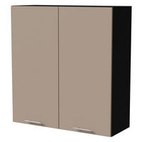HÄNGESCHRANK Brerra W4/90 Schwarz / RAL 1019 graubeige Matt 90 / 32,5 / 96cm - Graubraun/Schwarz, Holz/Holzwerkstoff (90/96/32.5cm) - Feldmann-Wohnen