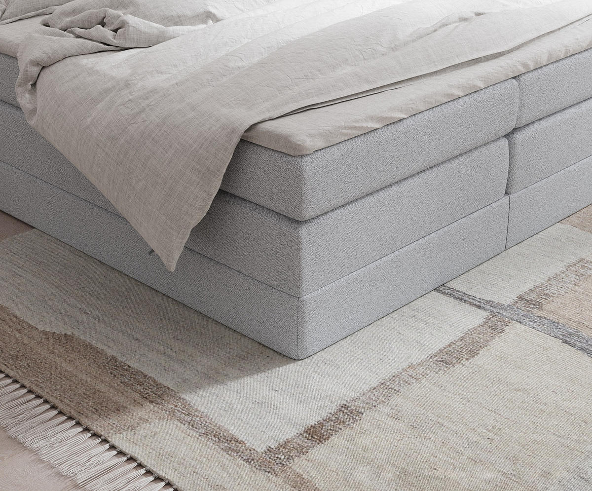 BOXSPRINGBETT Juniper Hellgrau 200/200 cm - Hellgrau/Schwarz, Holz/Holzwerkstoff (200/200cm) - Maison de Reve