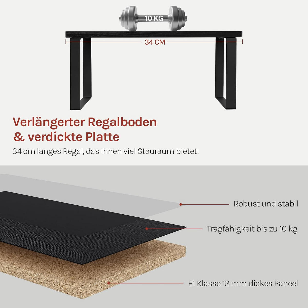 KÜCHENREGAL 2er Set aus Holzwerkstoff Schwarz - Schwarz, Holzwerkstoff (34/13/19cm) - Woltu