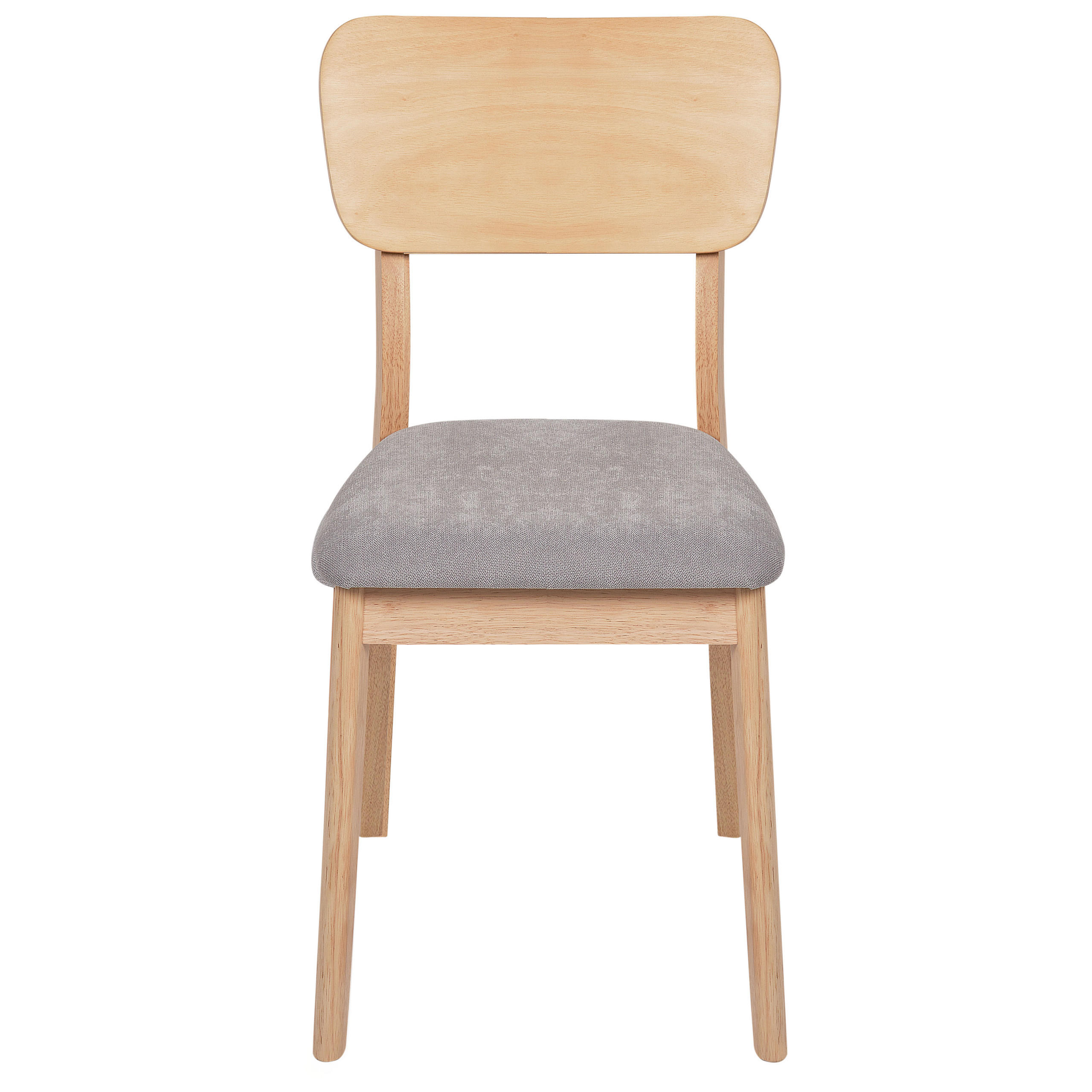 ESSZIMMERSTUHL 2er-Set Heller Holzfarbton Minier - Hellbraun/Grau, Holz (46/85/51cm) - Beliani