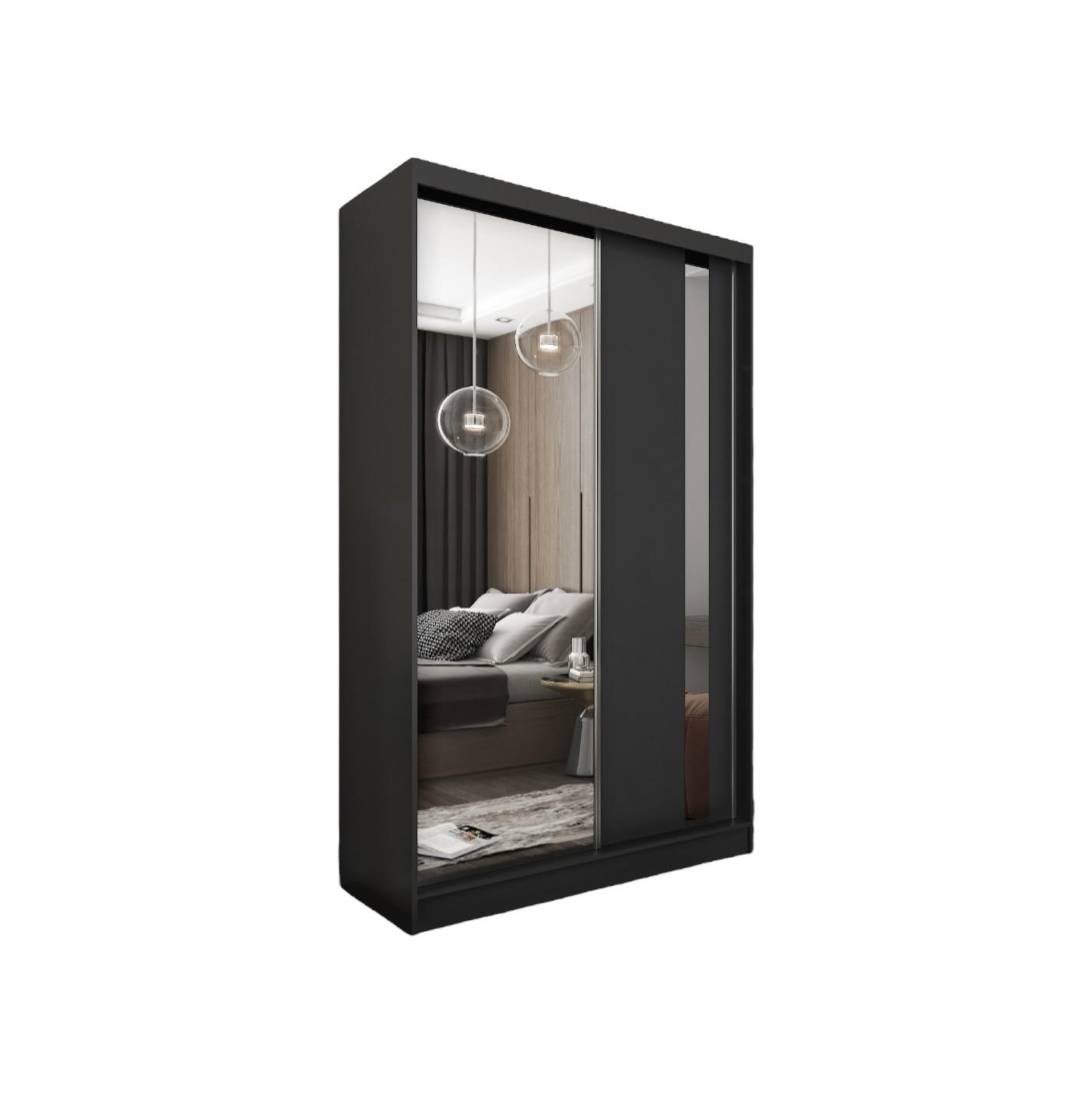 Margaret Hadas24 Schwebetürenschrank Schwarz 150x216x61 cm