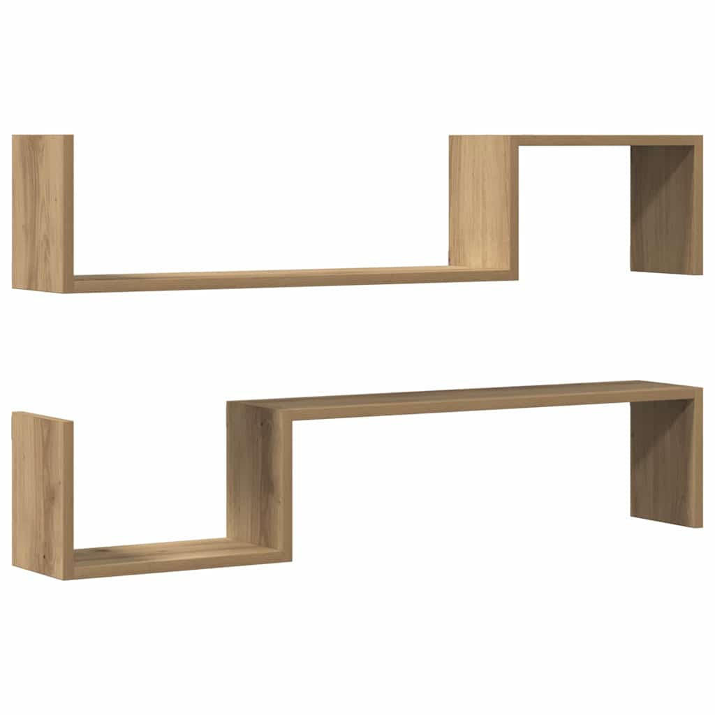 vidaXL Wandregalset Eiche Artisan 100x20x15 cm