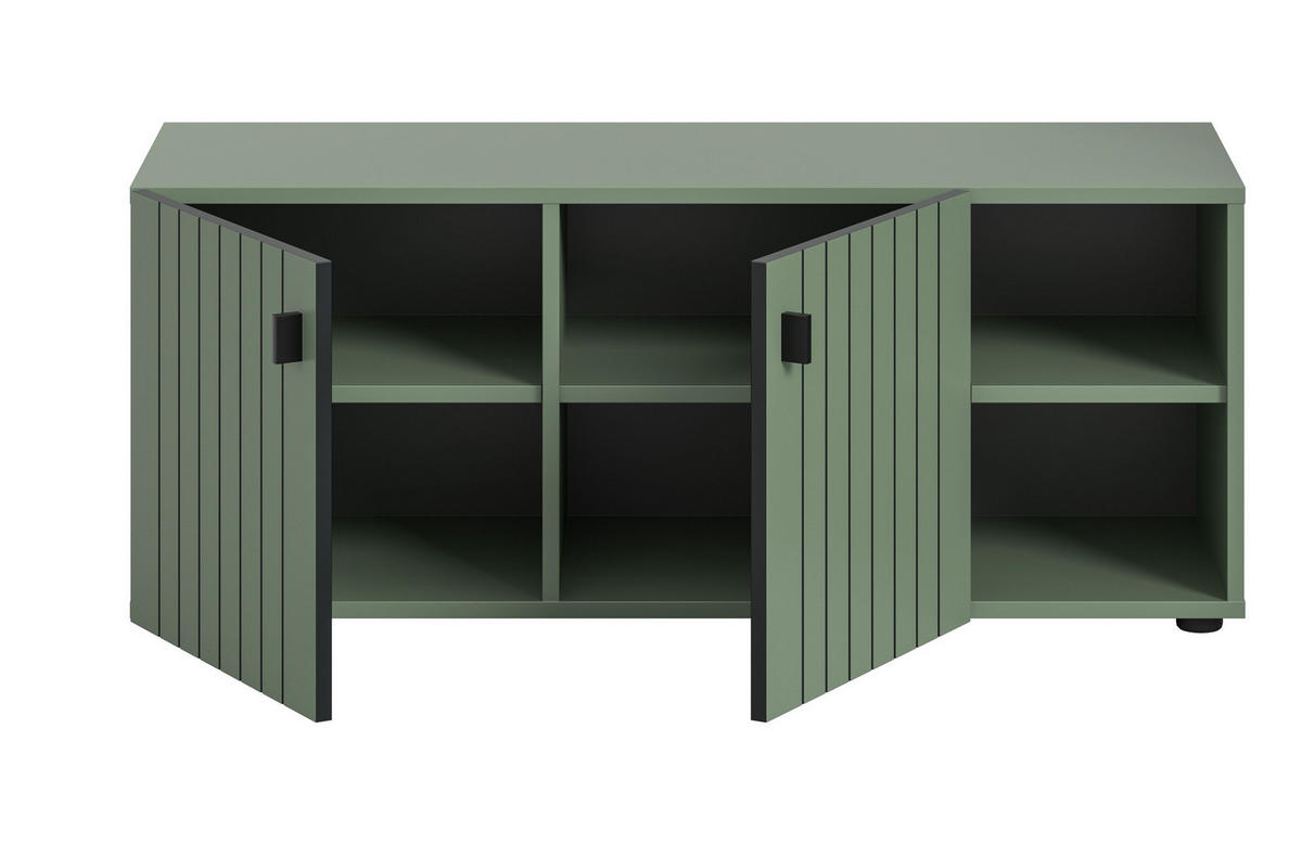 SITZBANK STATION (B/H/T: ca. 106/43/37 cm) in Smoke Green/Smoke Green - Grün, Holzwerkstoff (106/43/37cm)