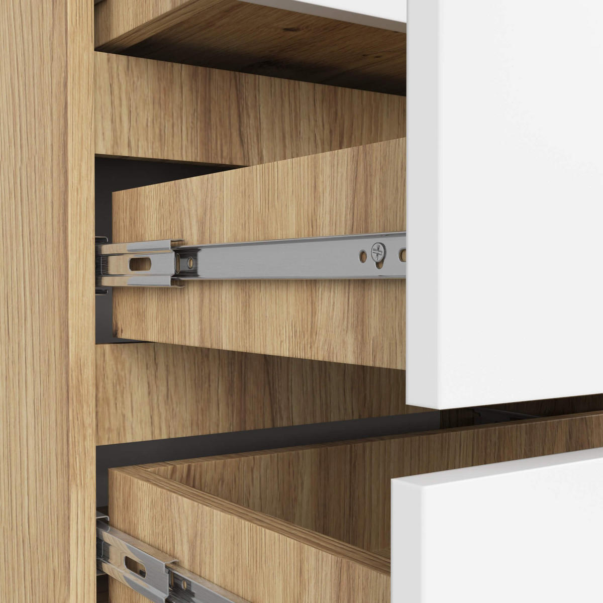 NACHTSCHRANK CL33, Artisan-Weiß, 60x35x57 cm - Eiche Artisan/Weiß, Holz (60/57/35cm) - Milordbikes