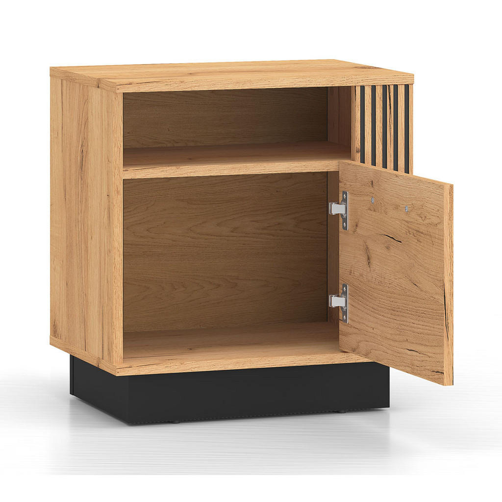 Thumbnail - Feldmann-Wohnen 2Er-Set, Braun, Schwarz, Holz, 50x55x35 cm, Schlafzimmer, Nachttische