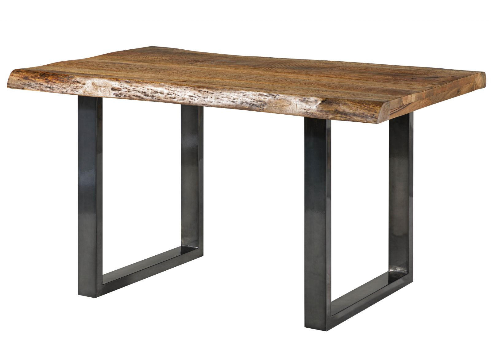 BAUMTISCH Mango 140x90x77 natur lackiert / U-Beine anthrazit glänzend FREEFORM 5 - Naturfarben, Holz (140/90/77cm) - Massivmoebel24