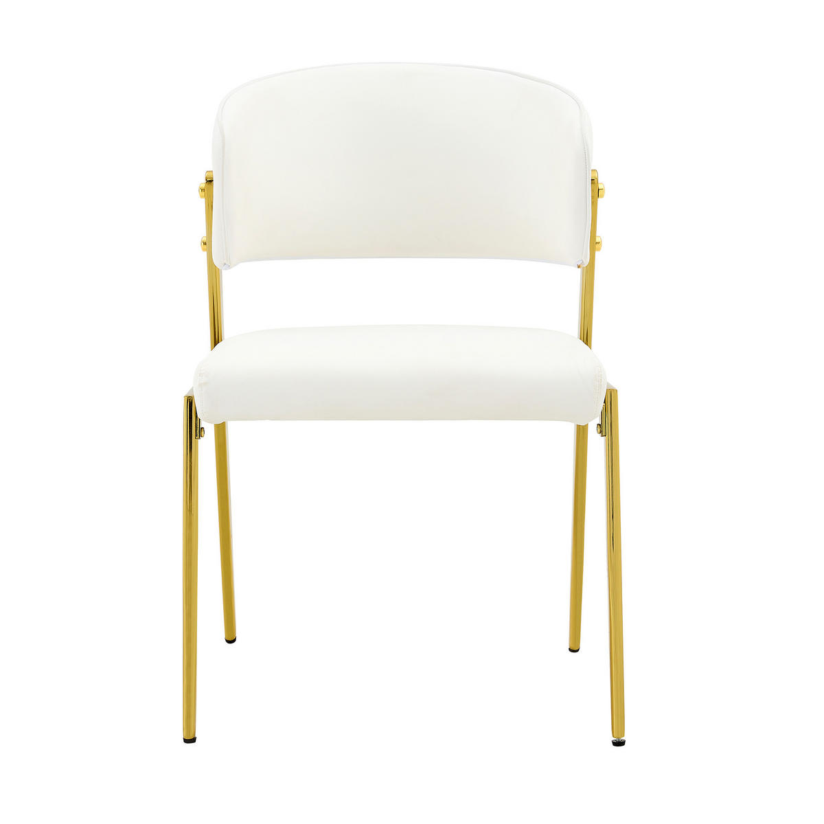 STUHL-SET DE-36685 2 Stück mit Kunstlederbezug und Metallgestell Weiß - Weiß, Metall (49/78/51cm) - ComfortXL