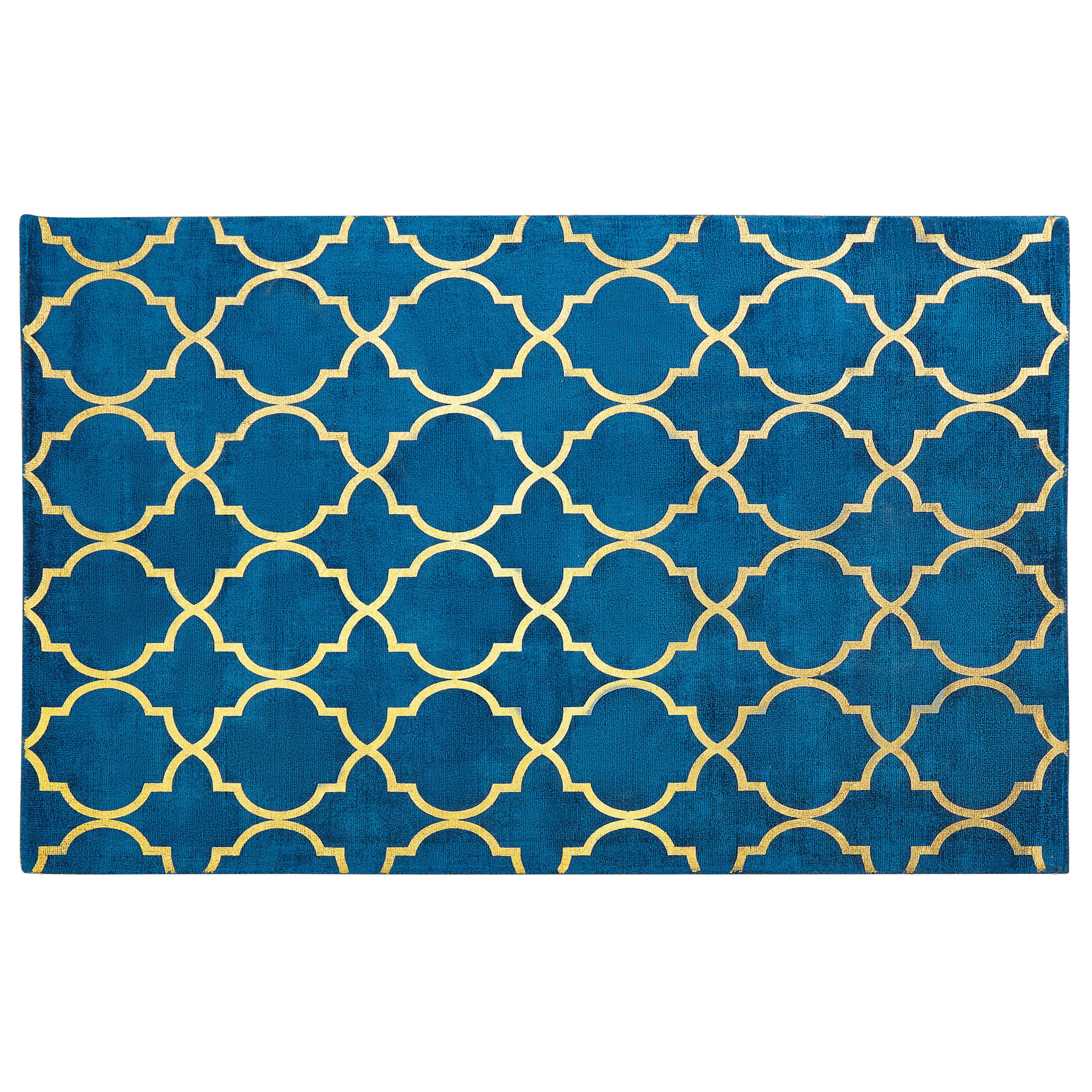 KURZFLOR-TEPPICH Yelki 200/140 cm - Blau, Naturmaterialen (140/200cm) - Beliani