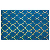 KURZFLOR-TEPPICH Yelki 200/140 cm - Blau, Naturmaterialen (140/200cm) - Beliani