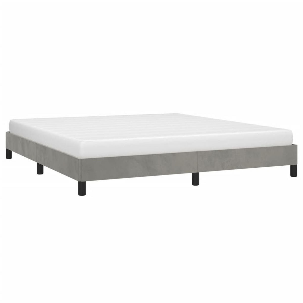 BETTGESTELL Ohne Matratze Hellgrau 180/200 Cm Samt - Grau, Textil (180/200cm) - vidaXL