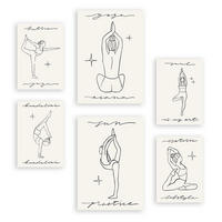 POSTER Set Mit 6 Yoga Musen 2 A3 & A4 Rahmenlos - Klar, Papier (29/3/42cm) - Nacnic