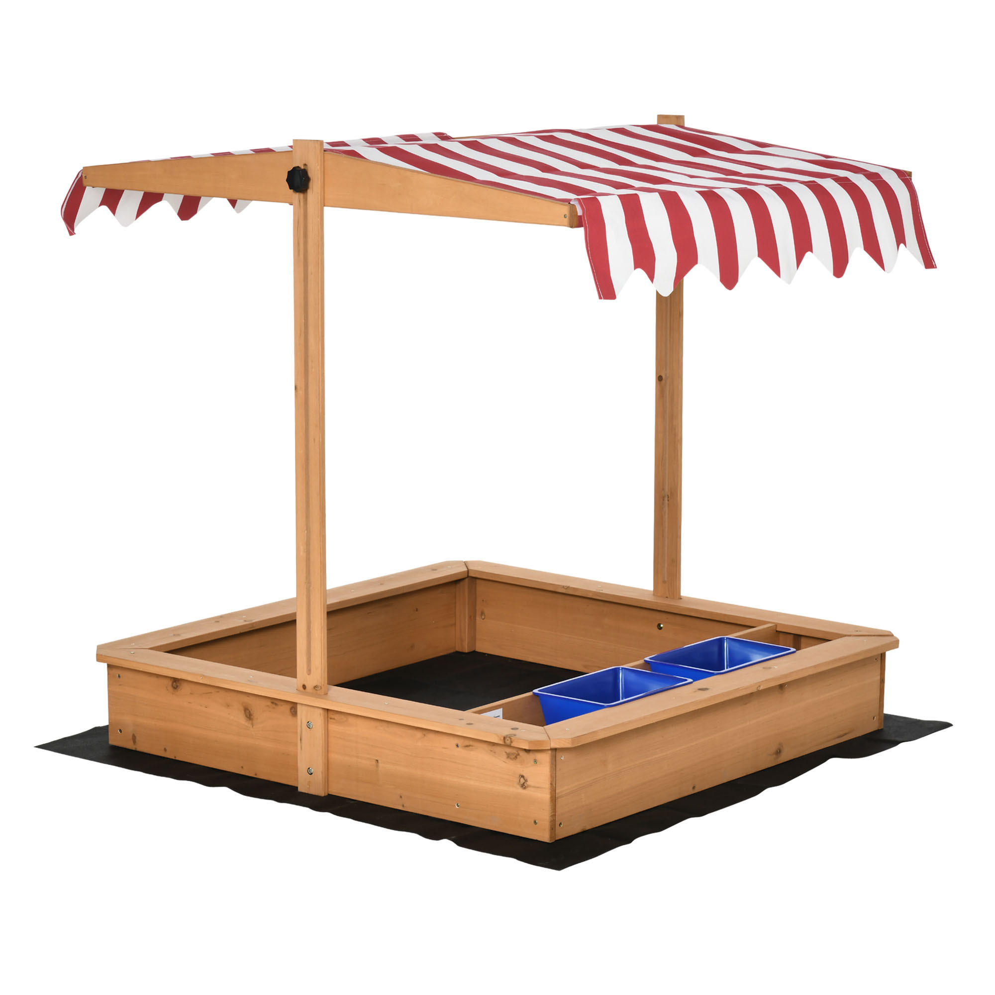 SANDKASTEN, Gelb, Tannenholz, Vliesboden, Polyester, Kunststoff - Gelb, Holz (107.5/107.5/110cm) - Outsunny