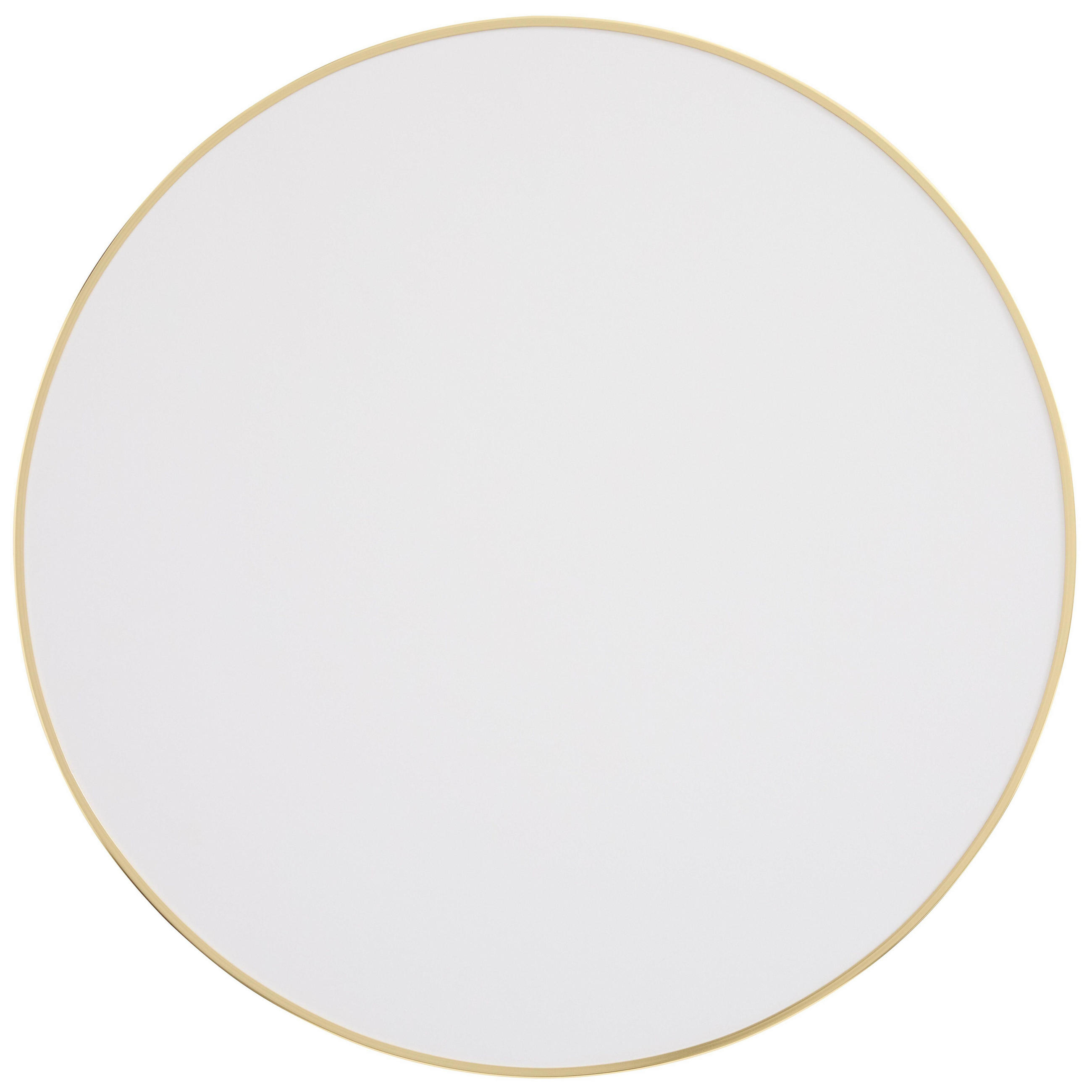 TISCHPLATTE runder 60 cm, Weiß - Weiß Hochglanz/Goldfarben, Metall (60/2.5/60cm) - Oviala