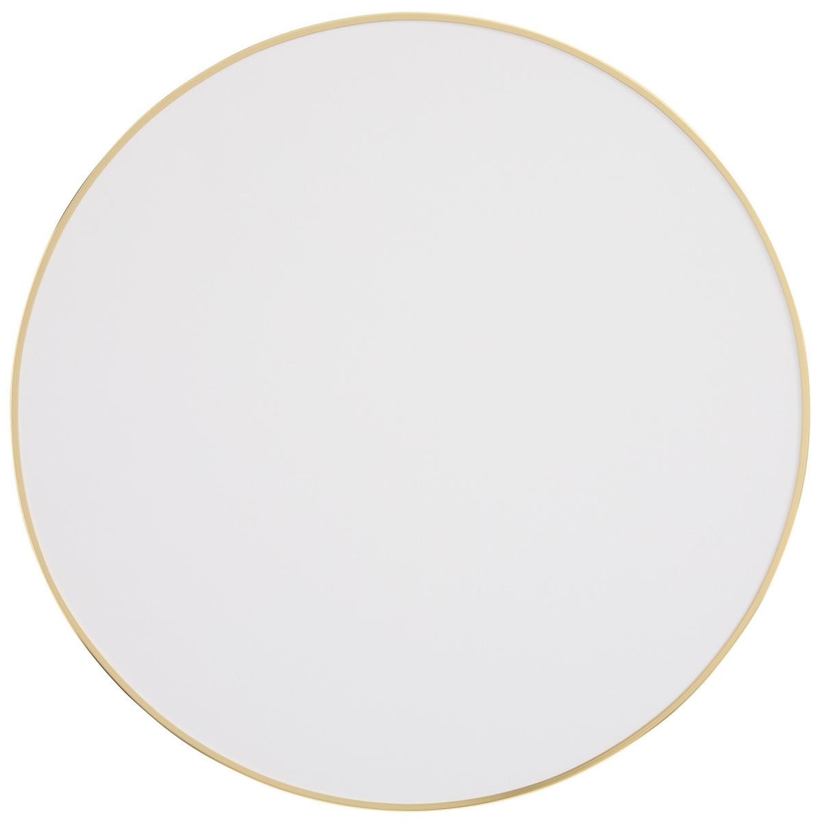 TISCHPLATTE runder 60 cm, Weiß - Weiß Hochglanz/Goldfarben, Metall (60/2.5/60cm) - Oviala