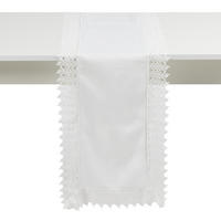 TISCHLÄUFER Bernadette - Weiß, Textil (180/35/1cm) - home&you