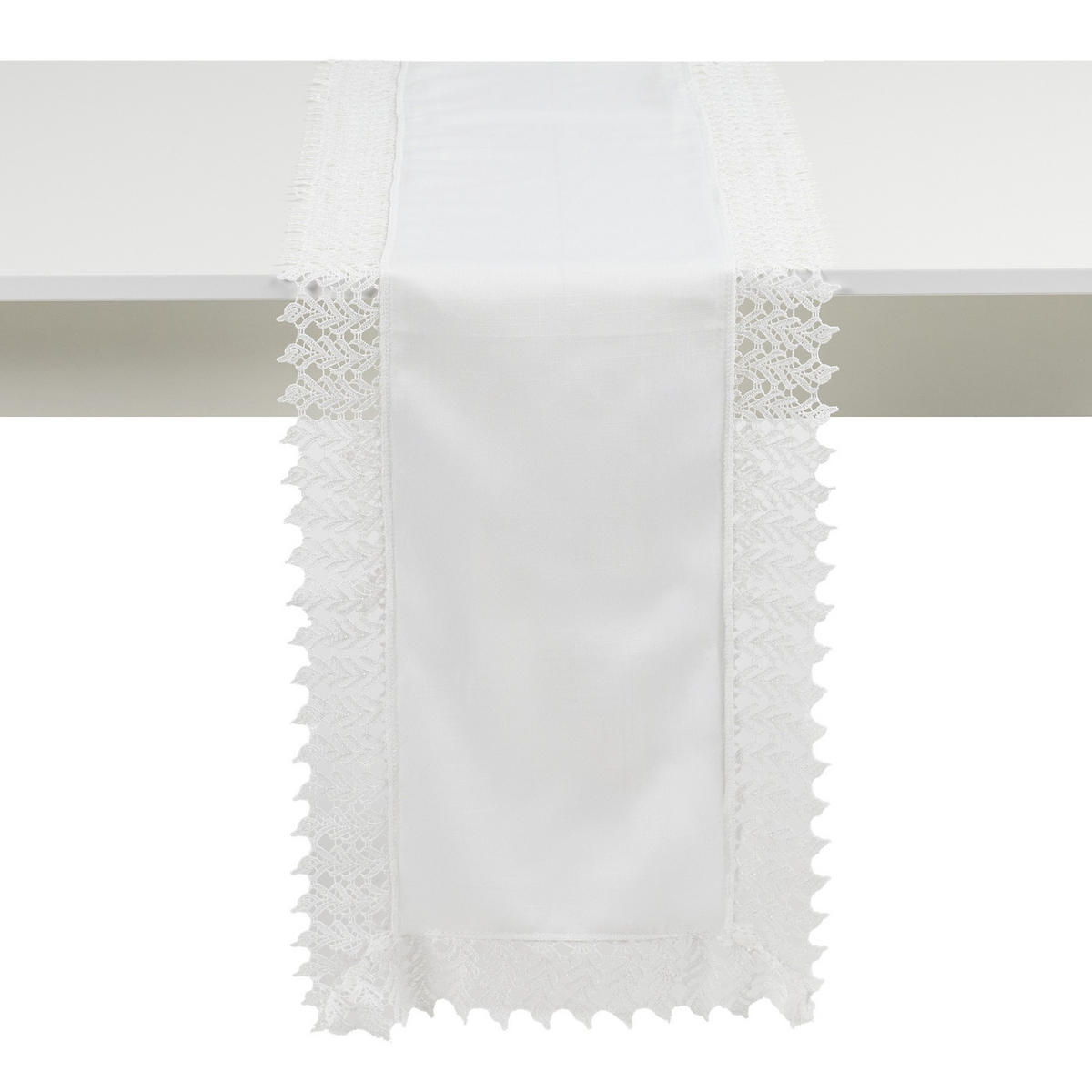 TISCHLÄUFER Bernadette - Weiß, Textil (180/35/1cm) - home&you