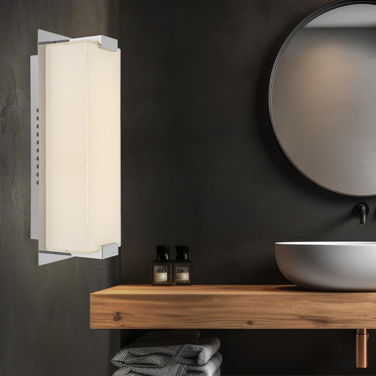 LED WANDLEUCHTE Chrom Glas satiniert Silber 2er Set - Silberfarben, Glas (28/11/10cm) - Globo Lighting