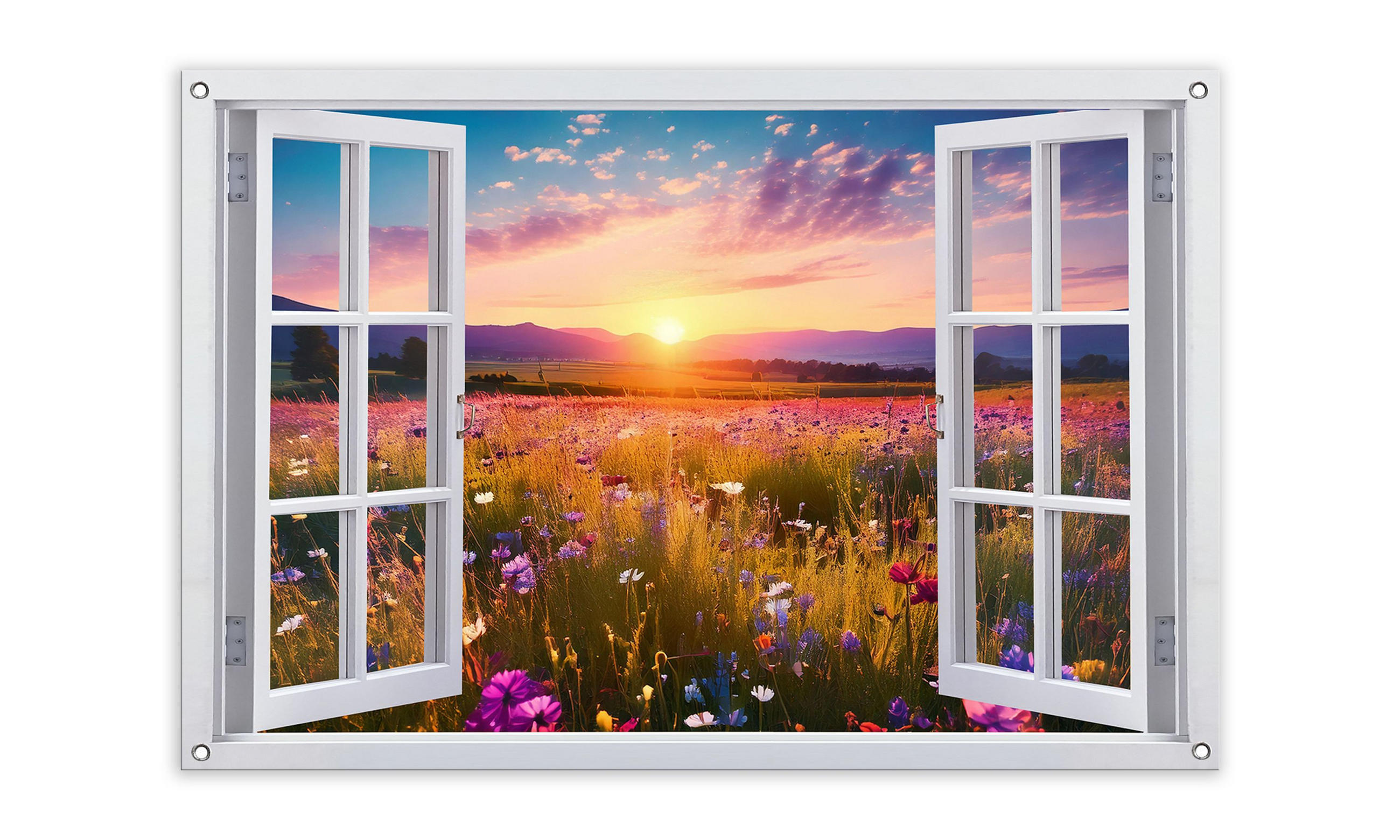 GARTEN-POSTER 90x60 cm Gartendeko: Blumenwiese - Gelb, Kunststoff (90/60/2cm) - artissimo