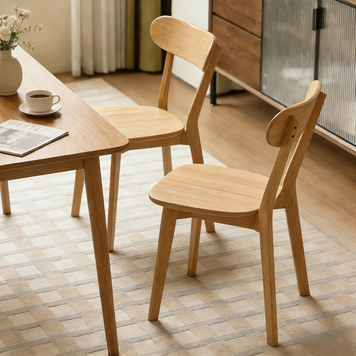 STUHL-SET 2 Stück Massivholz, DE-42428, Holzfarbe - Naturfarben, Holz (40/78/49.5cm) - ComfortXL