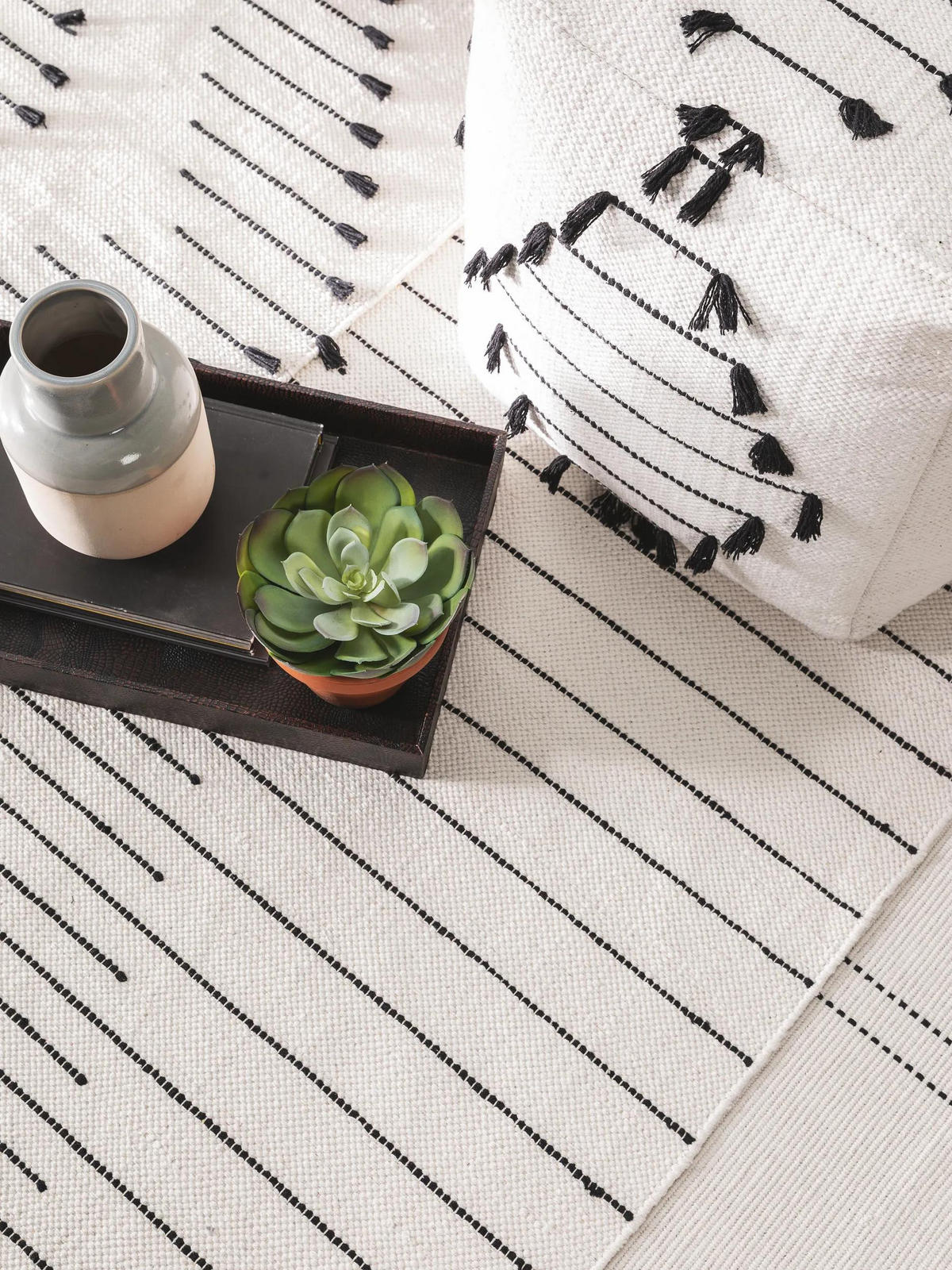 BAUMWOLLTEPPICH Bo Ivory 160x230 cm - Creme, Textil (160/230cm) - benuta Pop