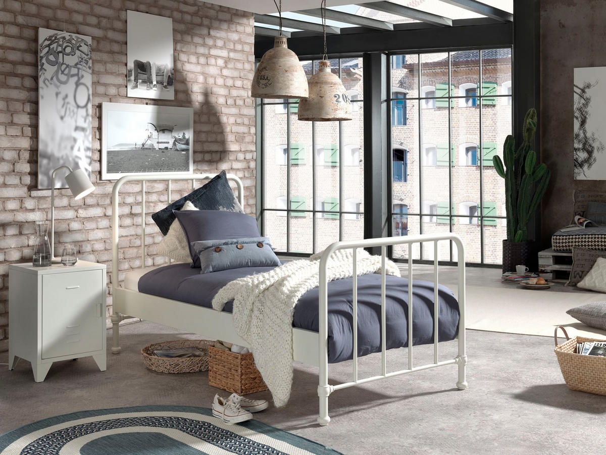 METALLBETT Kay 97x110x206 aus Metall in Weiß matt - Weiß, Metall (90/200cm) - 58aufmkessel