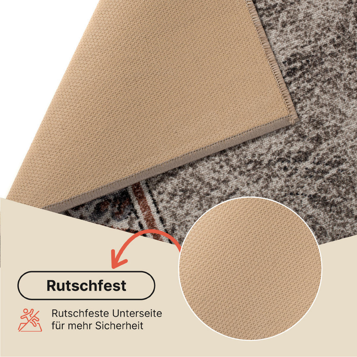 TEPPICHLÄUFER Anti-Rutsch Beige rutschfest Gummiunterlage 95/700 cm - Beige, Textil (95/700cm) - Tapiso