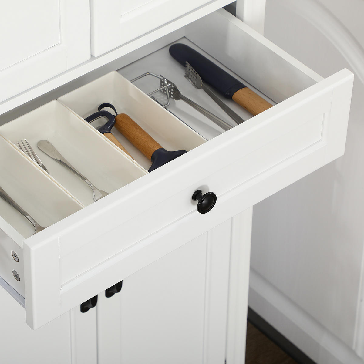 HIGHBOARD DE-11042 4 Türen & 1 Schublade mit verstellbaren Böden Weiß - Weiß, Holzwerkstoff (38/170/60cm) - ComfortXL