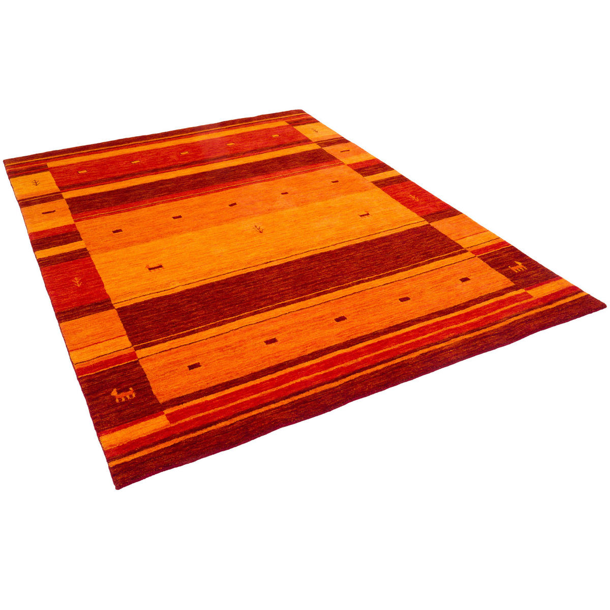 NATUR WOLLE TEPPICH GABBEH ESTA - Rot, Textil (70/300cm) - Pergamon