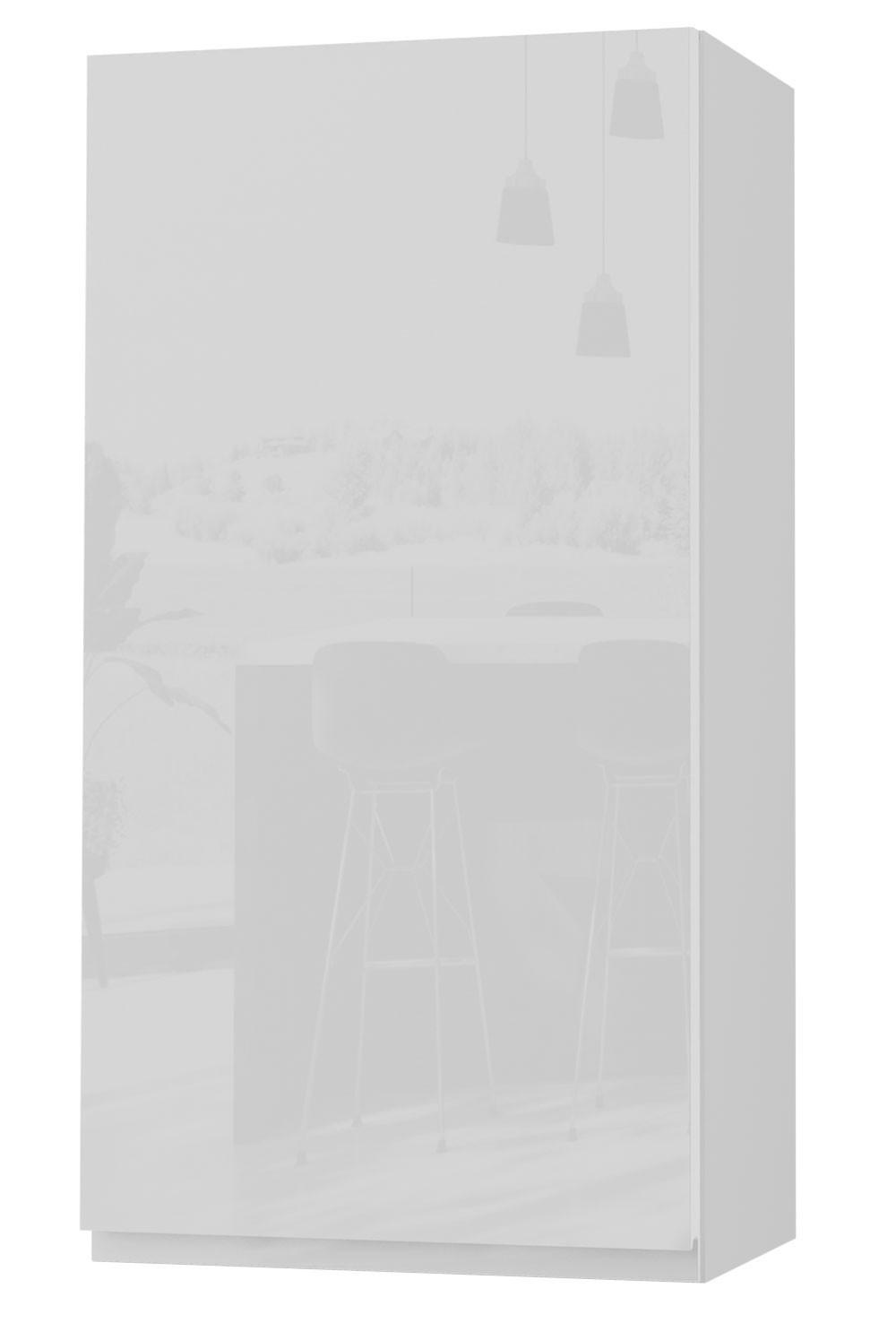 HÄNGESCHRANK Florence W4/50 Weiß / RAL 9003 signalweiß HG 50 / 32,5 / 96cm - Türanschlag rechts - Weiß Hochglanz/Weiß, Holz/Holzwerkstoff (50/96/32.5cm) - Feldmann-Wohnen
